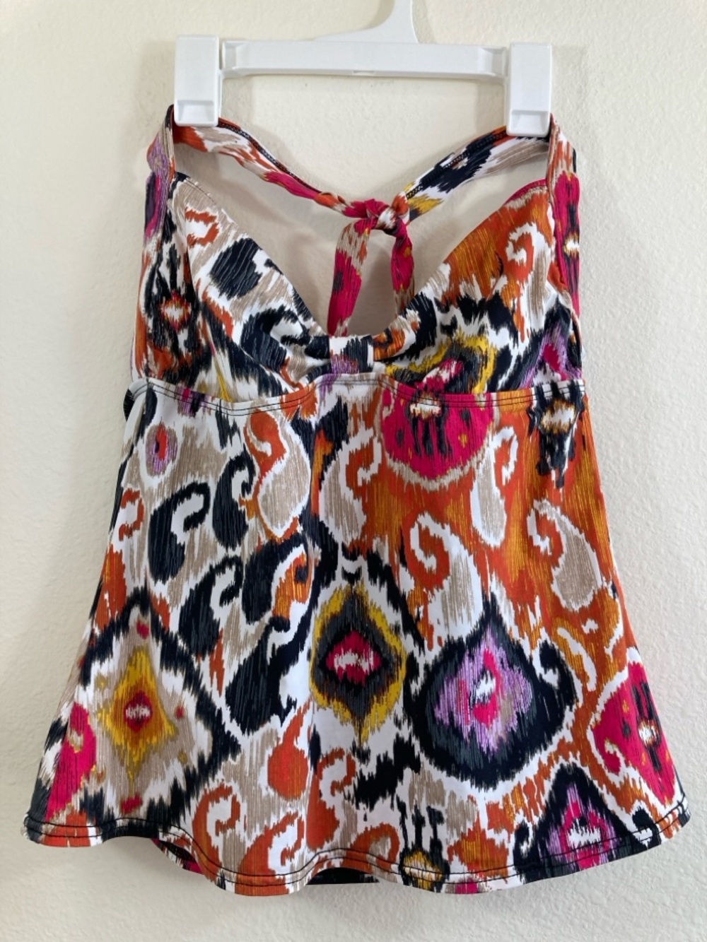 Kenneth Cole New York Multicolor Ikat Halter Swim Top Size XL